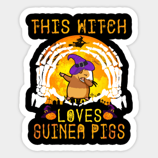 This Witch Loves Guinea Pigs Halloween (132) Sticker